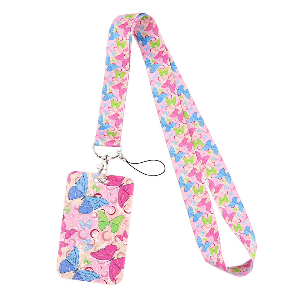 Wholesale Butterfly Mobile Phone Strap Meal Card Bus Access Card Work Stationery Mobile Phone Hard Card Case